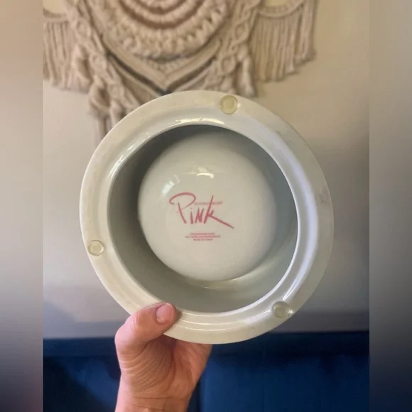 Pink Victoria's Secret Y2K Vintage Rare HTF Bow Wow Ceramic Dog Bowl